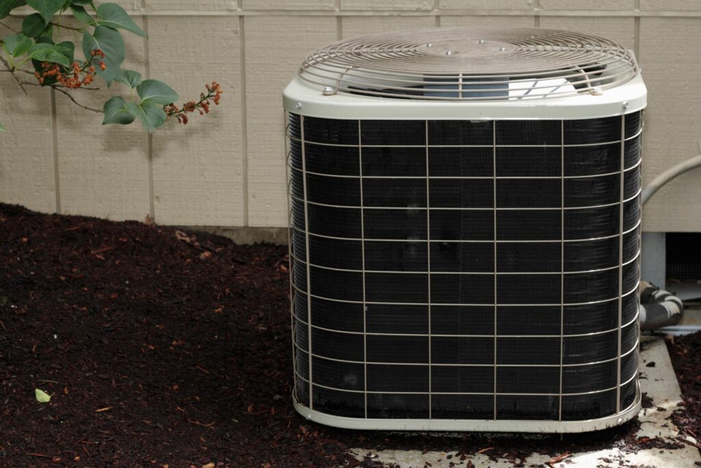 AC unit outside wall to house in calgary