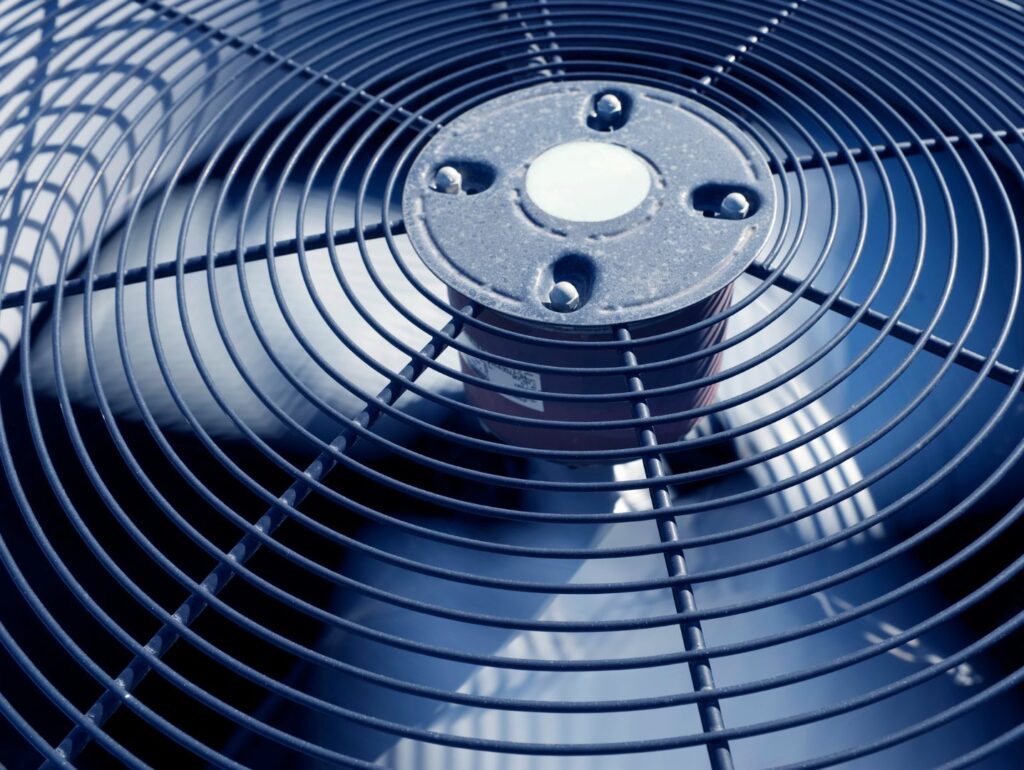fan on the top of an air conditioner unit